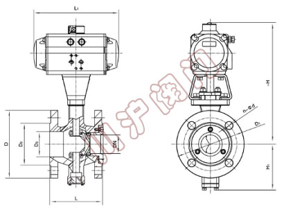 Pneumatic control ball valve Structure